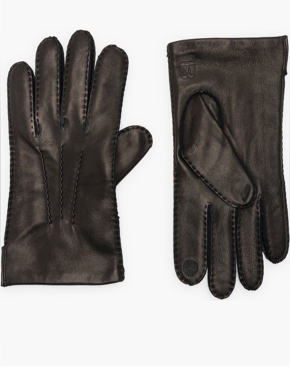 Bruno Magli Cashmere Lined Leather Touchscreen Gloves Black XL NWT